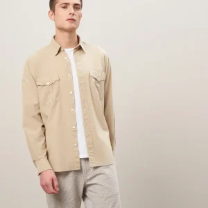 Chemise Homme en voile de coton Beige Patrol