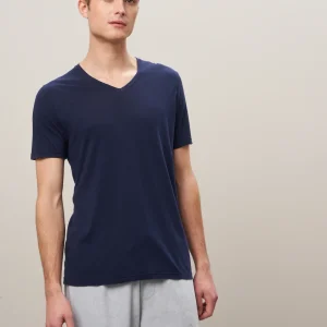 Tee Shirt Homme col V en jersey léger Marine