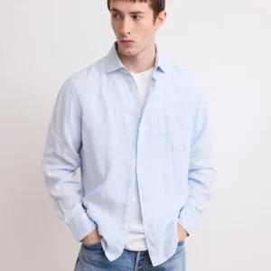 Chemise Homme en Lin Bleu Ciel Paul