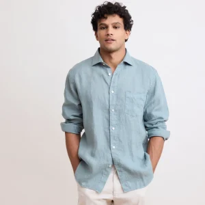 Chemise Homme en Lin Vert Celadon Paul