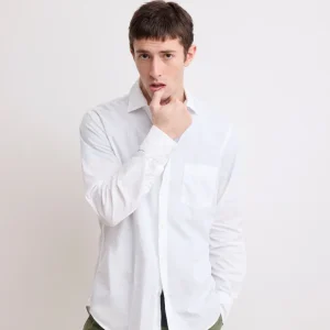 Chemise Homme en Gabardine de Coton Blanc Paul