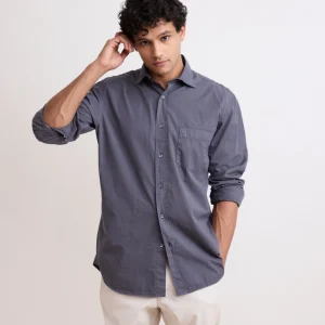Chemise Homme en Gabardine de Coton Carbone Paul