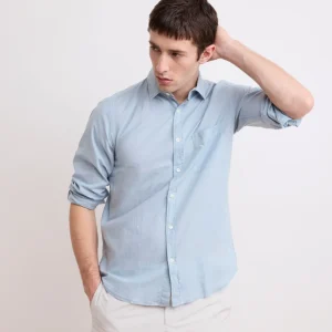 Chemise Homme en Voile de Coton Vert de Gris Storm