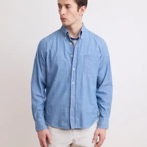Chemise Homme en Chambray léger Bleu Indigo Pitt
