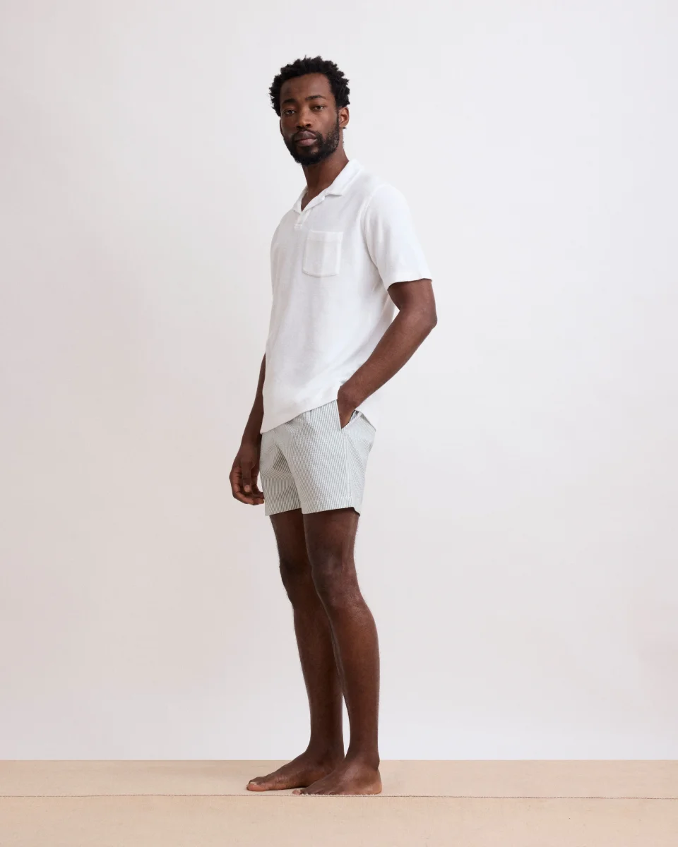 Maillot Homme Seersucker Vert Militaire Swim