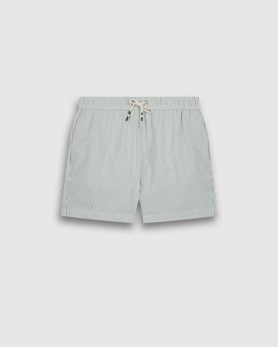 Maillot Homme Seersucker Vert Militaire Swim – Image 3