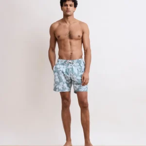 Maillot Homme Imprimé Hibiscus Vert Celadon Swim