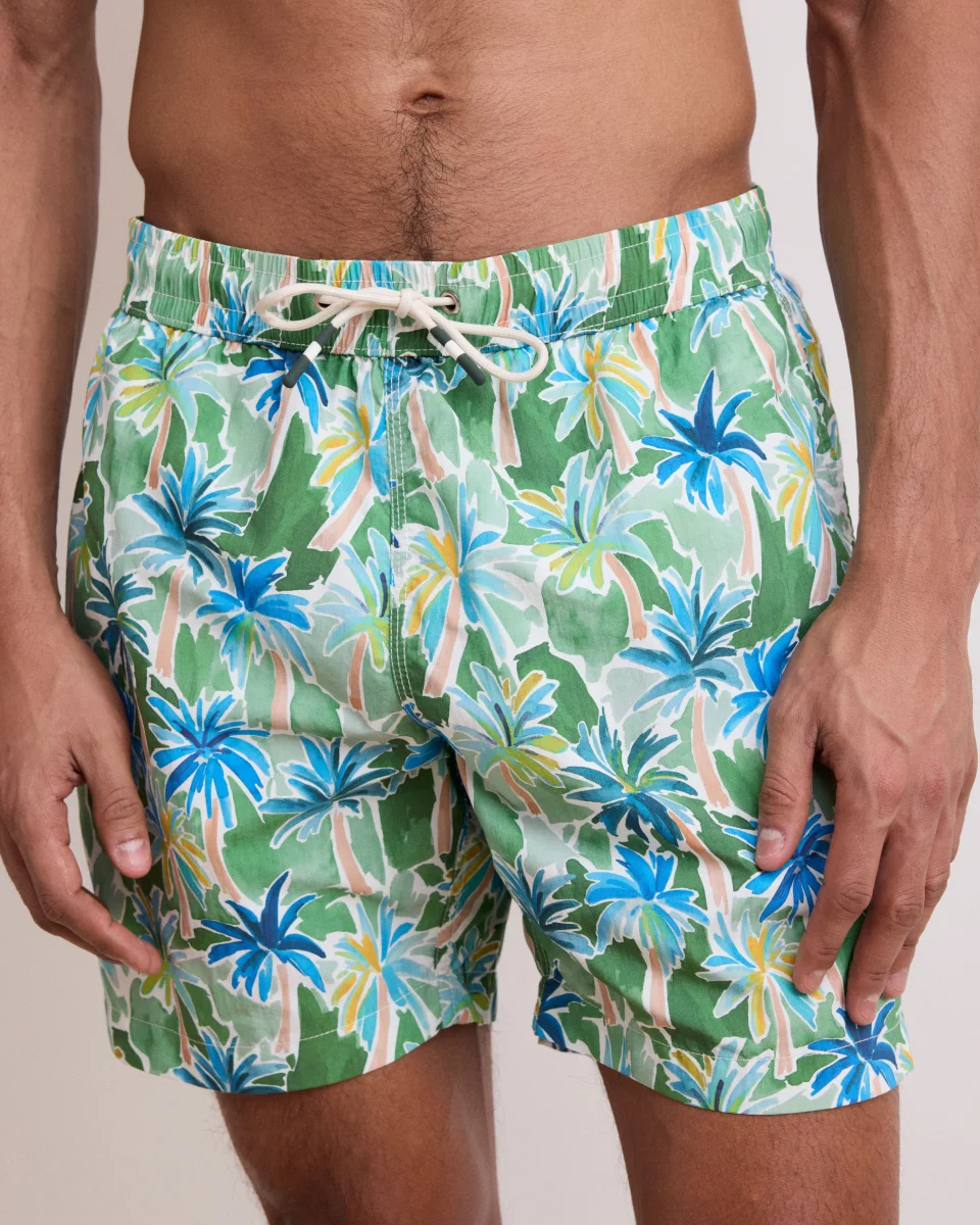 Maillot Homme Imprimé Palmiers Vert Swim – Image 2