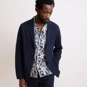 Veste Homme en Seersucker Bleu Marine Jobby