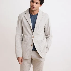 Veste Homme en Seersucker Beige Jobby