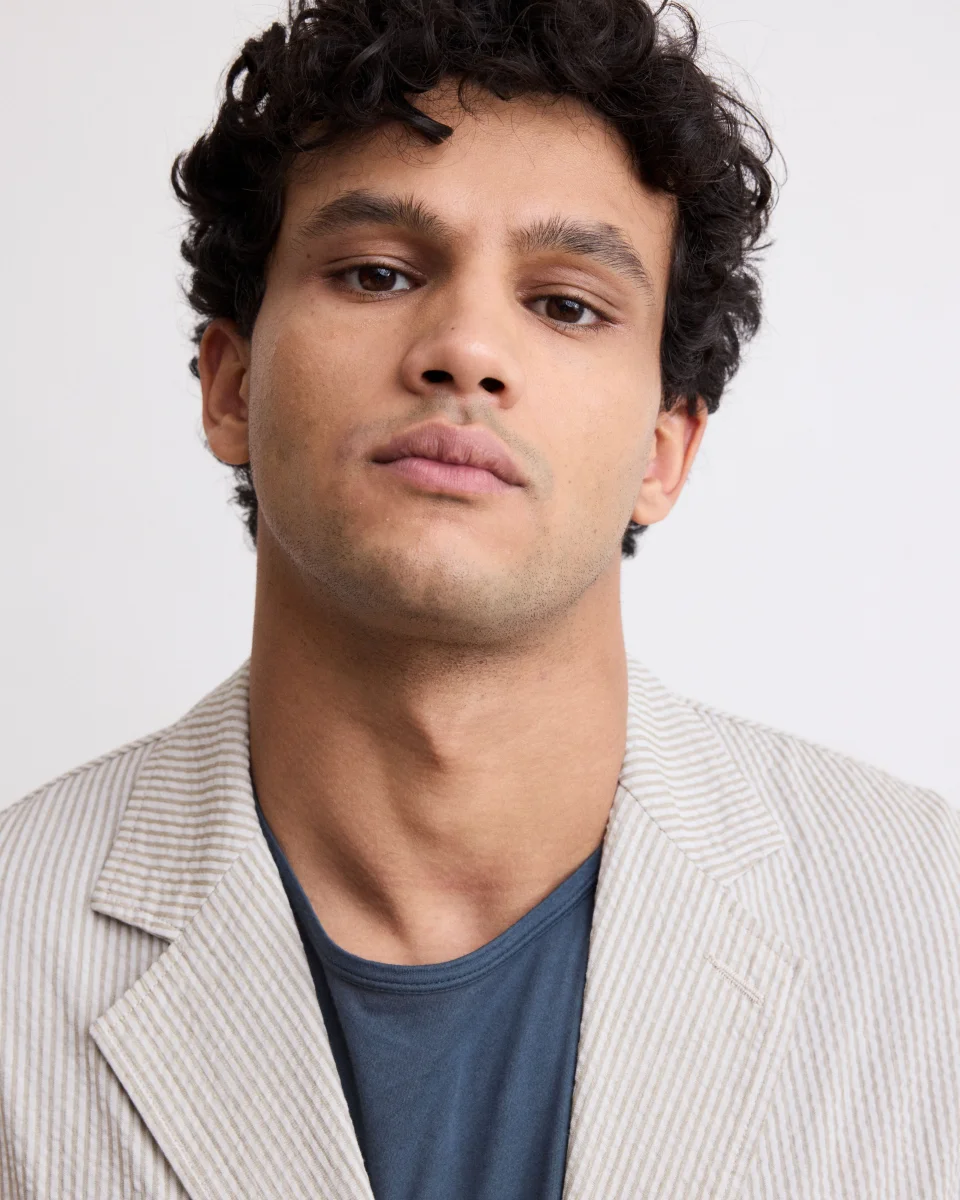 Veste Homme en Seersucker Beige Jobby – Image 5