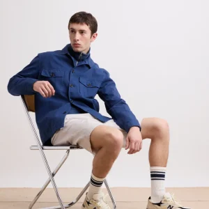 Veste Homme en coton et lin Bleu Marine Day