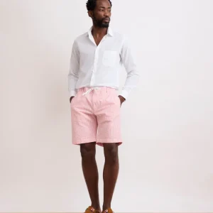 Short Homme en Seersucker Rouge Tank