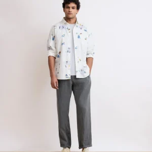 Pantalon Homme en Lin Vert Eucalyptus Tanker