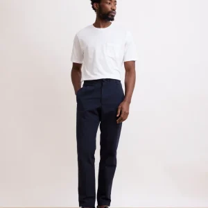 Pantalon Homme en Seersucker Bleu Marine Tanker
