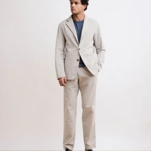 Pantalon Homme en Seersucker Beige Tanker