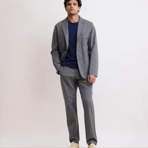 Pantalon Homme en Coton Fresco Gris Chiné Tyron