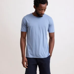 Tee Shirt Homme en Jersey De Coton Léger Bleu Light Crew