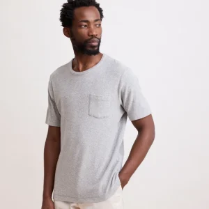 Tee Shirt Homme en Éponge Gris Chiné