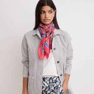 Bandana Femme en soie imprimée "Cachemire" Rouge