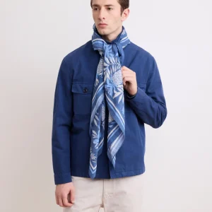 Echarpe Homme en Coton Imprimé "Pineapple" Bleu