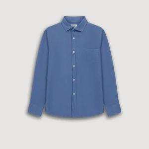 Chemise Garçon en Lin Bleu Denim Paul