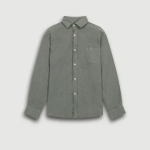Chemise Garçon en Lin Vert Militaire Paul