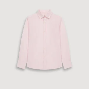 Chemise Garçon en Seersucker Rayé Rose & Blanc Paul