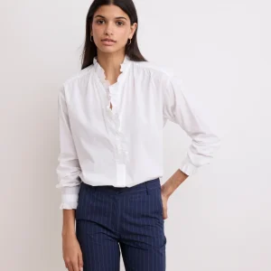 Chemise Femme en Voile de Coton Blanc Carlotta