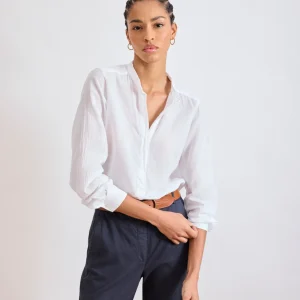 Chemise Femme en voile de Coton Blanc Cartoon