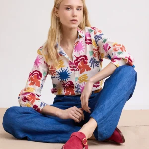 Chemise Femme en Coton Imprimé Estival Multicolore Corazon