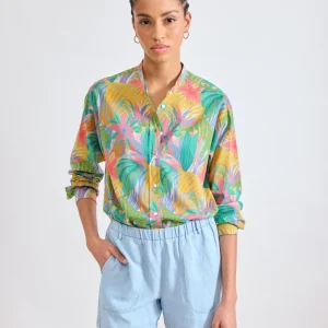 Chemise Femme en Coton Imprimé Jungle Multicolore Cristal