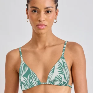 Haut de maillot de bain Femme imprimé Palmiers Vert Bikini Beachwear