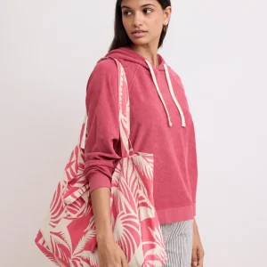 Sac Femme en Coton Imprimé Palmiers Rouge