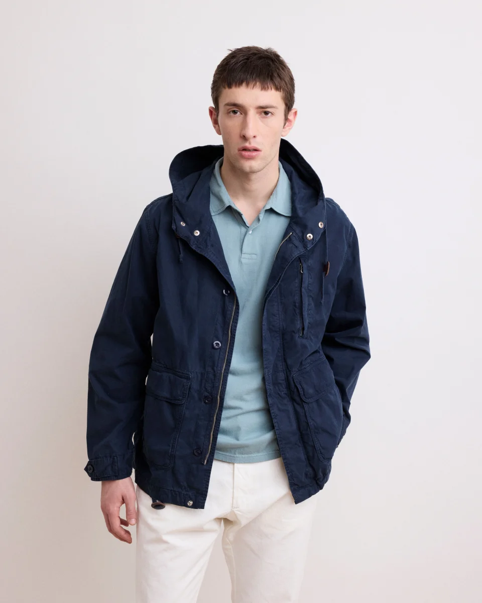 Blouson Homme en coton Bleu Marine Justin