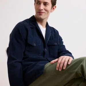 Veste Homme en Velours Côtelé Bleu Marine Jame