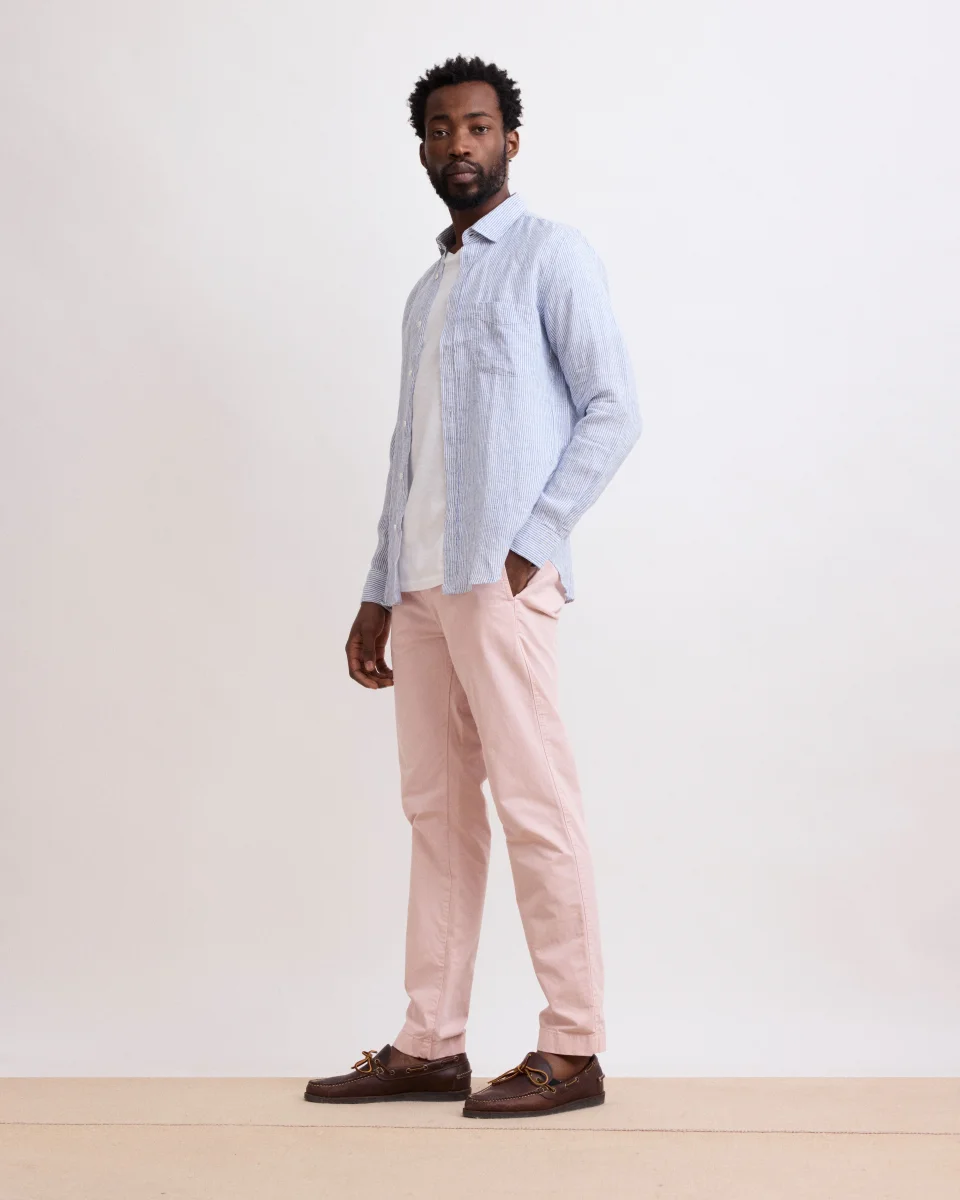 Pantalon Homme Chino Rose Pâle Tex