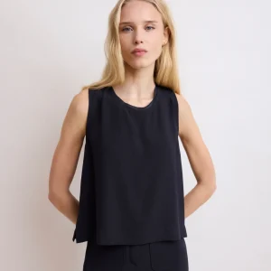 Top Femme en Crepe Bleu Marine Howel