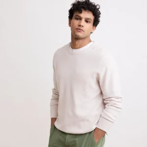 Pull Homme en Coton Piqué Craie