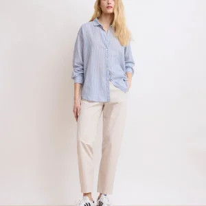 Pantalon Femme en Popeline Beige Perfect
