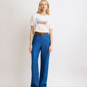 Pantalon Femme en Lyocell & lin Bleu Indigo Pilote