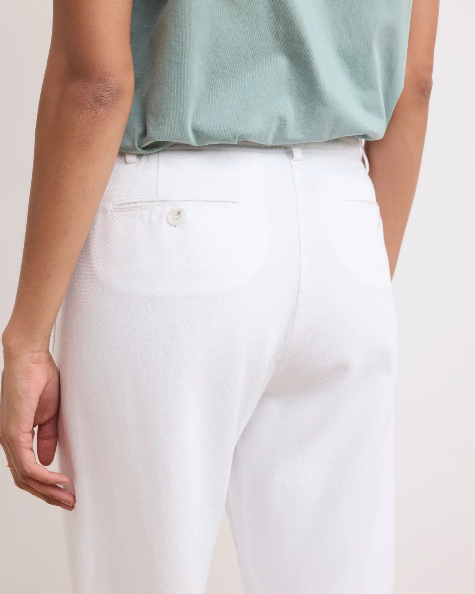 Pantalon Femme en Lyocell & Coton Blanc Poli – Image 5