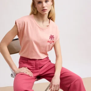 Tee Shirt Femme en Coton Imprimé Pêche Teraiso