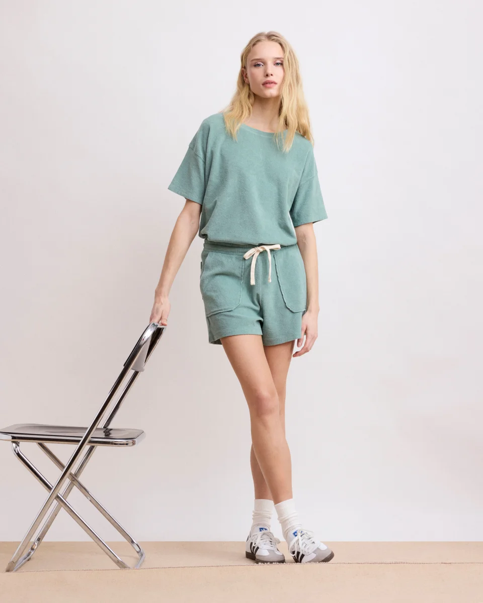 Short Femme en Éponge Vert Agave Tivu