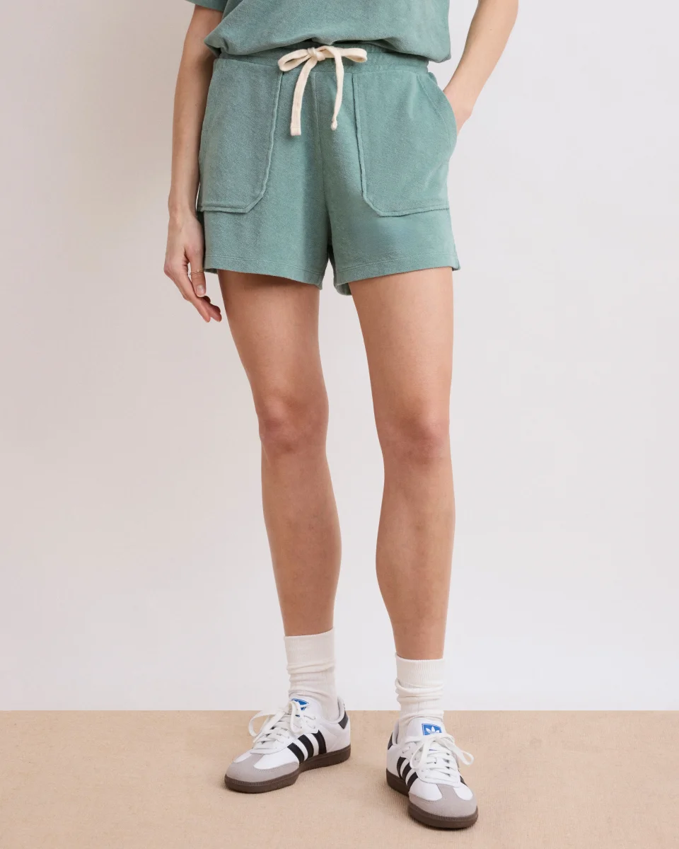 Short Femme en Éponge Vert Agave Tivu – Image 4