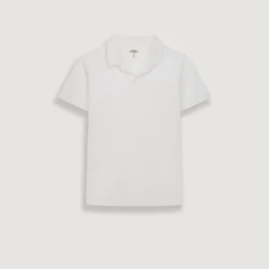 Polo Garçon en Coton Piqué Blanc