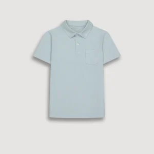 Polo Garçon en Coton Slub Vert de Gris
