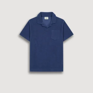 Polo Garçon en Éponge Bleu Cobalt