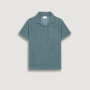Polo Garçon en Éponge Vert Celadon