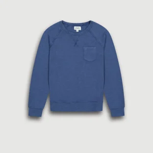 Sweatshirt Garçon en Coton Flammé Bleu Cobalt